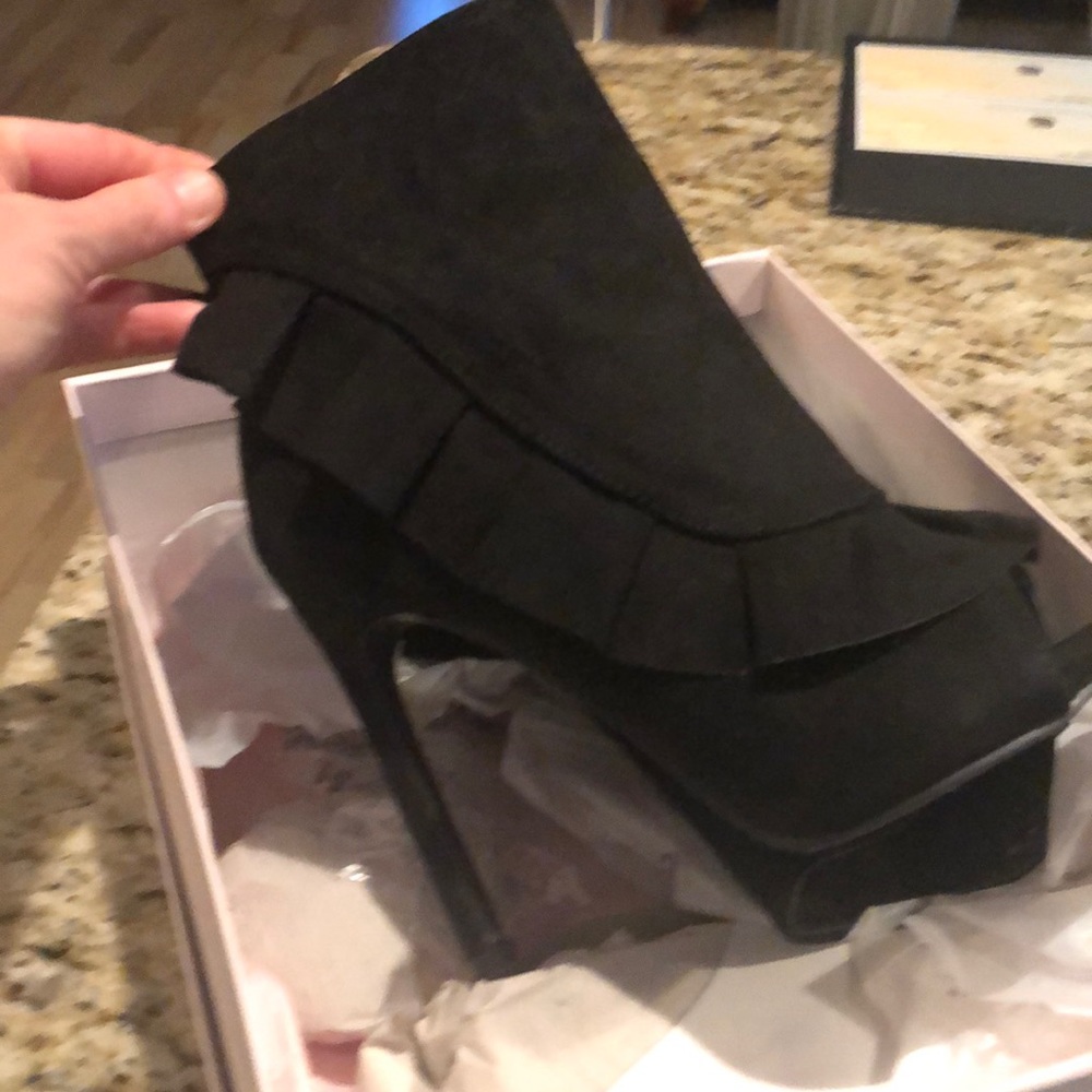 Black suede booties